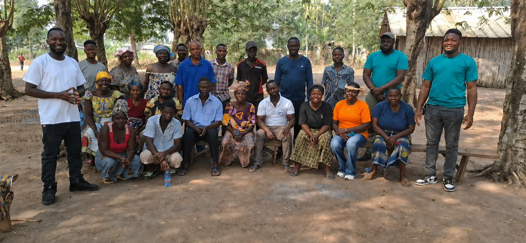 A rural community group gathered in Togo